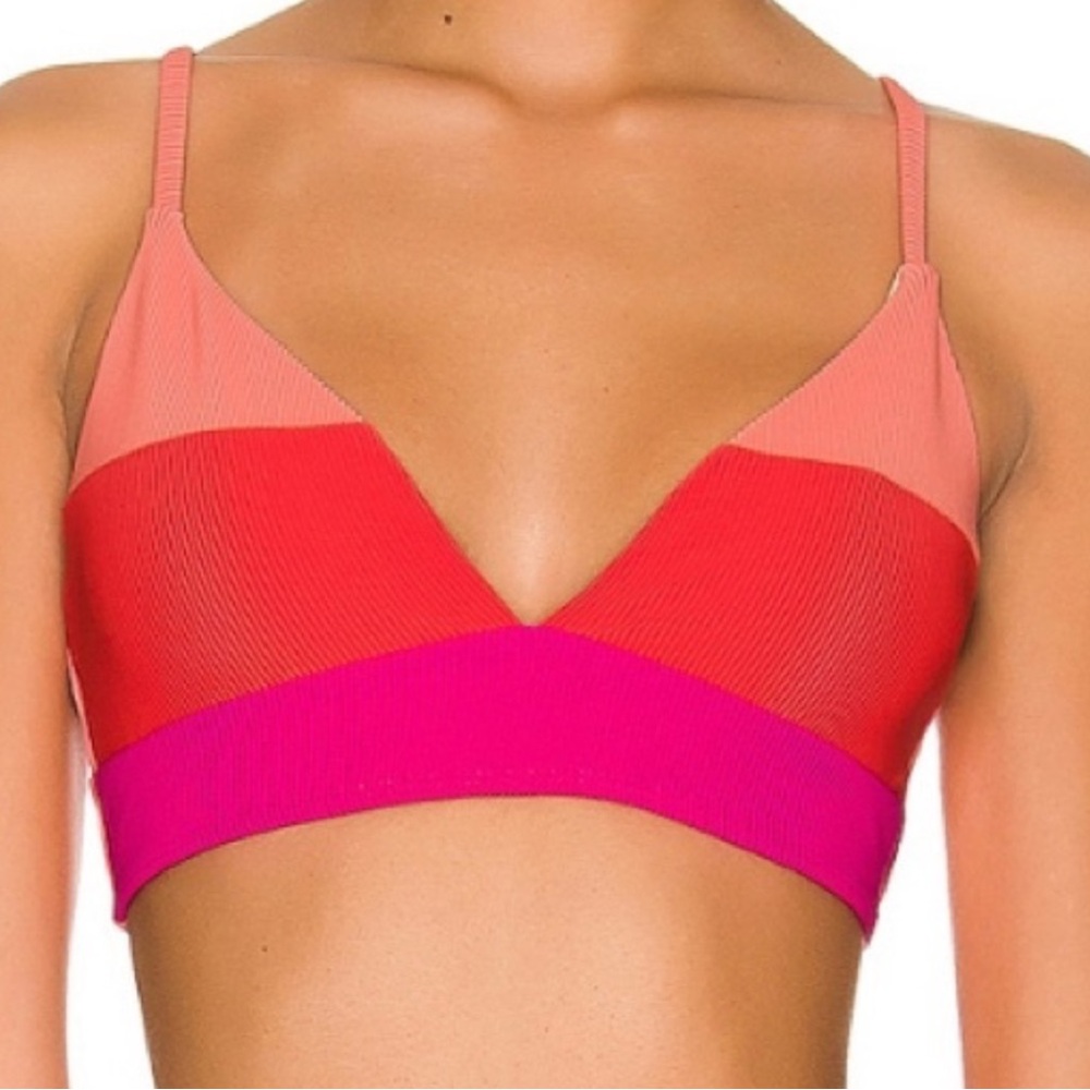 Beach Riot Coral Ribbed Bandeau - Picture 4 of 6